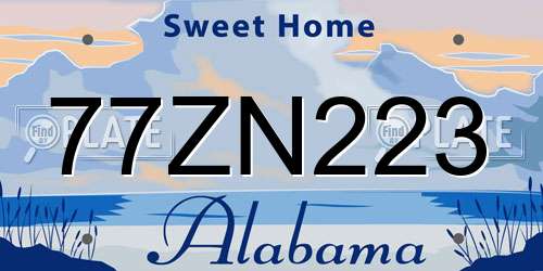 77ZN223 Alabama License Plate