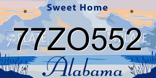 77ZO552 Alabama License Plate