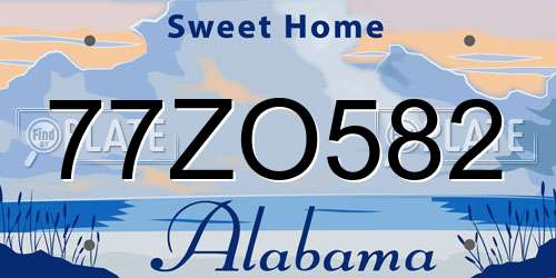 77ZO582 Alabama License Plate