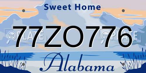 77ZO776 Alabama License Plate