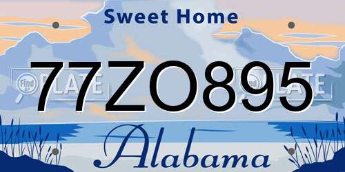 77ZO895 Alabama License Plate