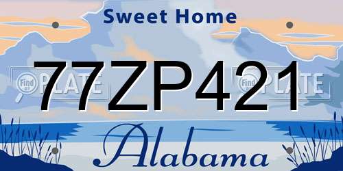 77ZP421 Alabama License Plate