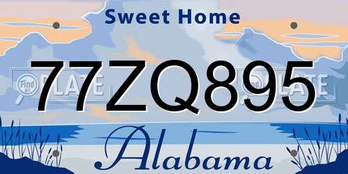 77ZQ895 Alabama License Plate