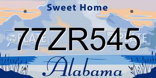 77ZR545 Alabama License Plate