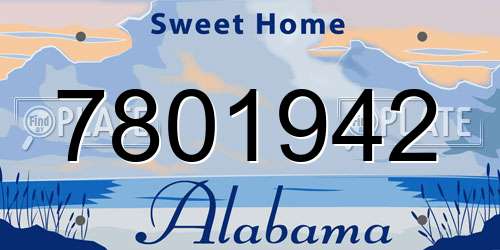 7801942 Alabama License Plate