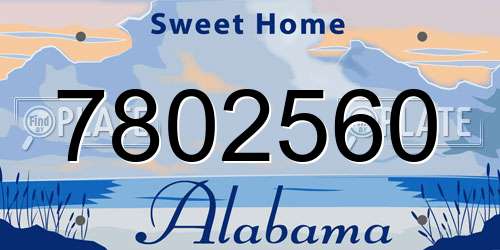 7802560 Alabama License Plate