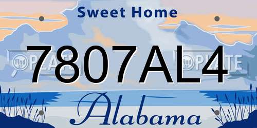 7807AL4 Alabama License Plate