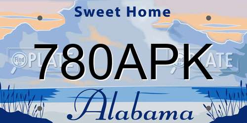 780APK Alabama License Plate