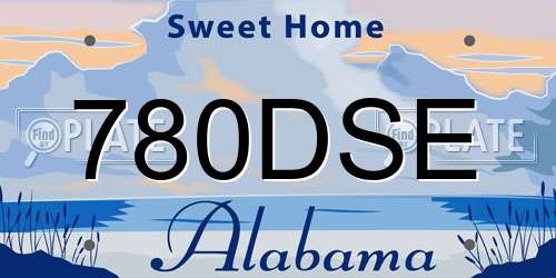 780DSE Alabama License Plate