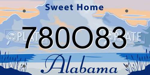 780O83 Alabama License Plate