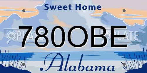 780OBE Alabama License Plate