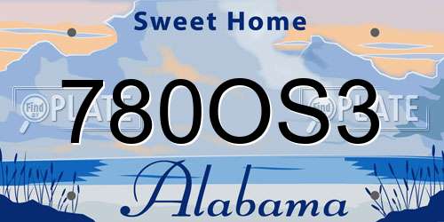 780OS3 Alabama License Plate