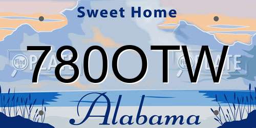780OTW Alabama License Plate