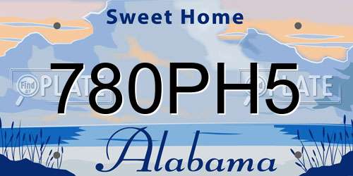780PH5 Alabama License Plate