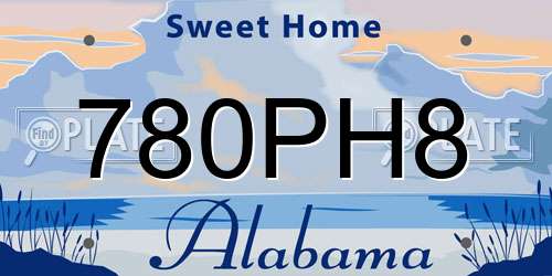 780PH8 Alabama License Plate