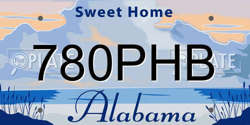 780PHB Alabama License Plate