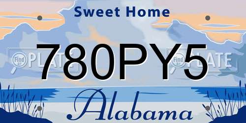 780PY5 Alabama License Plate