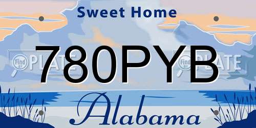 780PYB Alabama License Plate
