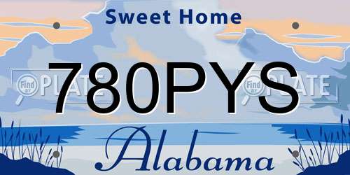 780PYS Alabama License Plate