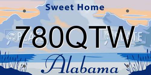780QTW Alabama License Plate