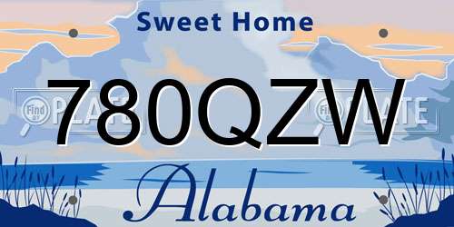 780QZW Alabama License Plate