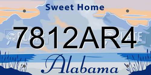 7812AR4 Alabama License Plate