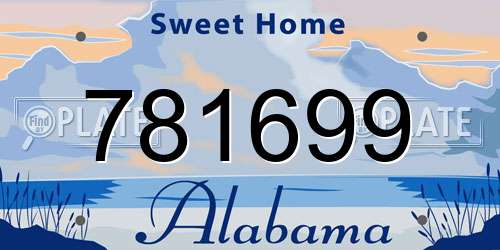 781699 Alabama License Plate
