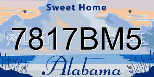 7817BM5 Alabama License Plate