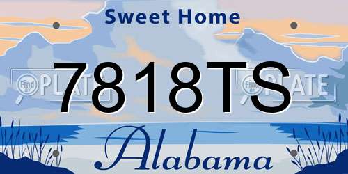 7818TS Alabama License Plate