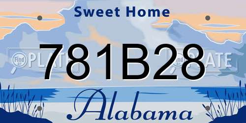 781B28 Alabama License Plate