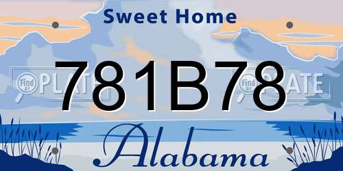 781B78 Alabama License Plate