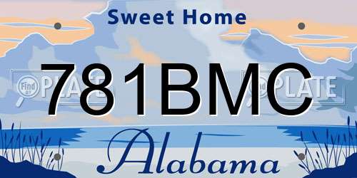 781BMC Alabama License Plate