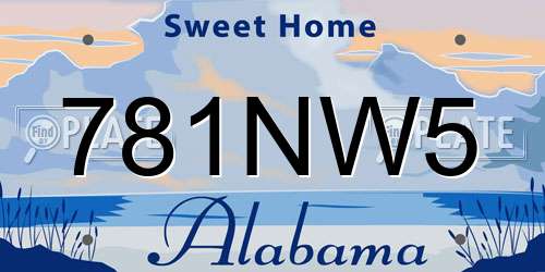 781NW5 Alabama License Plate