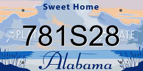 781S28 Alabama License Plate