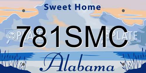 781SMC Alabama License Plate