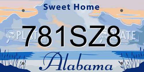 781SZ8 Alabama License Plate