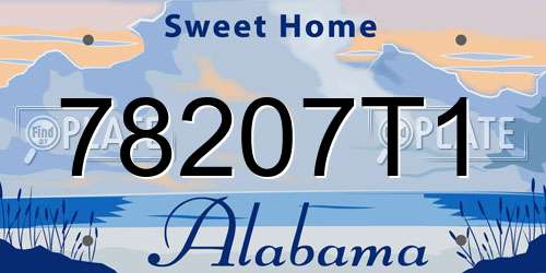 78207T1 Alabama License Plate