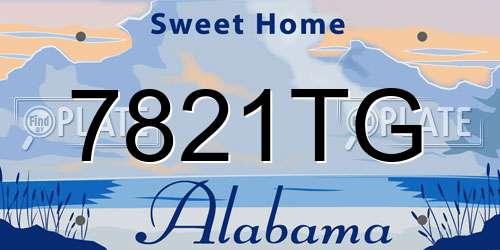 7821TG Alabama License Plate