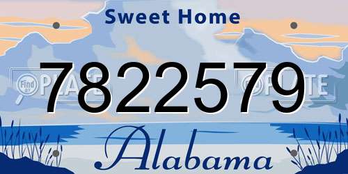 7822579 Alabama License Plate