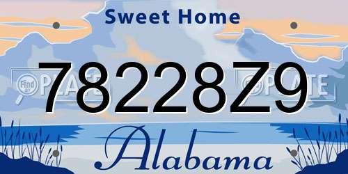 78228Z9 Alabama License Plate