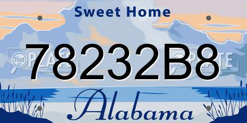 78232B8 Alabama License Plate