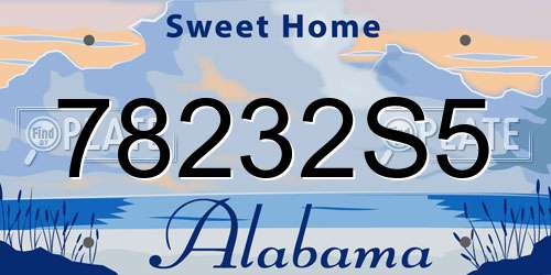 78232S5 Alabama License Plate