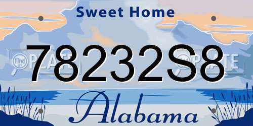 78232S8 Alabama License Plate