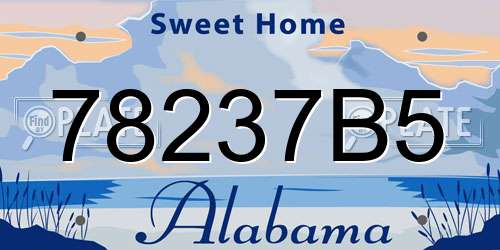 78237B5 Alabama License Plate