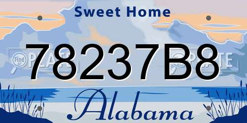 78237B8 Alabama License Plate