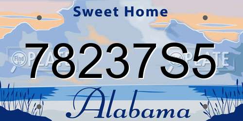 78237S5 Alabama License Plate