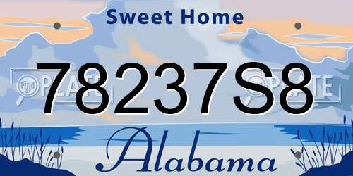 78237S8 Alabama License Plate