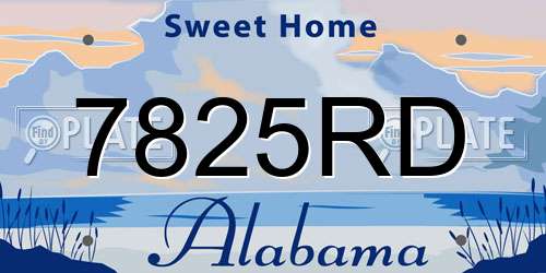 7825RD Alabama License Plate
