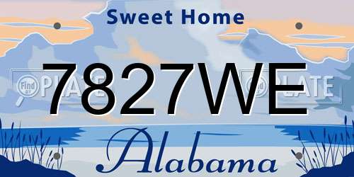 7827WE Alabama License Plate