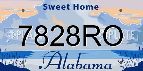 7828RO Alabama License Plate